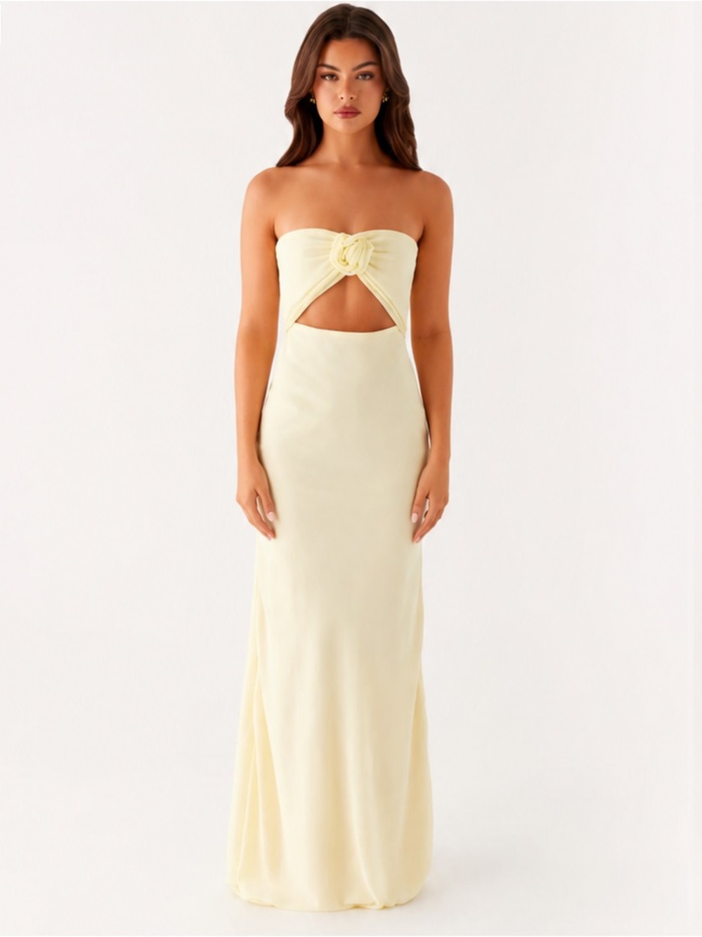 PEPPERMAYO New Light Strapless Maxi Dress in Butter, Lemon, Sorbet, Baby Yellow